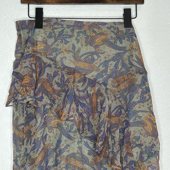 NWT Veronica Beard Trixie Illusion Asymmetrical Skirt Seafoam Green Size 12 - Picture 3 of 12